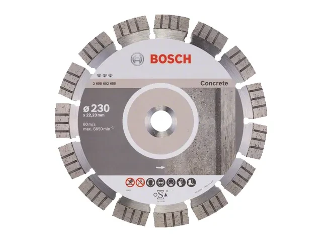 Алмазный круг 230х22 мм по бетону сегмент. BEST FOR CONCRETE BOSCH ( сухая резка) - фото 1 - id-p197521843