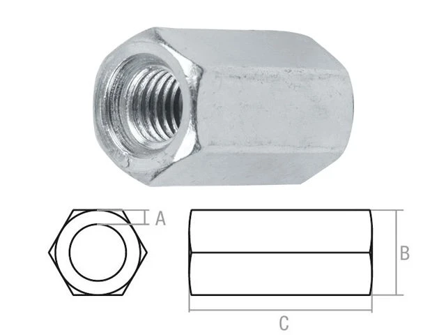 Гайка М6 удлиняющая, цинк (3000 шт в коробе) STARFIX - фото 1 - id-p197443281