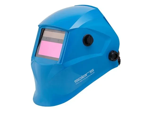 Щиток сварщика  с самозатемняющимся светофильтром Solaris ASF520S (голубой глянец) (1/2/1/2; 95x34 мм; DIN