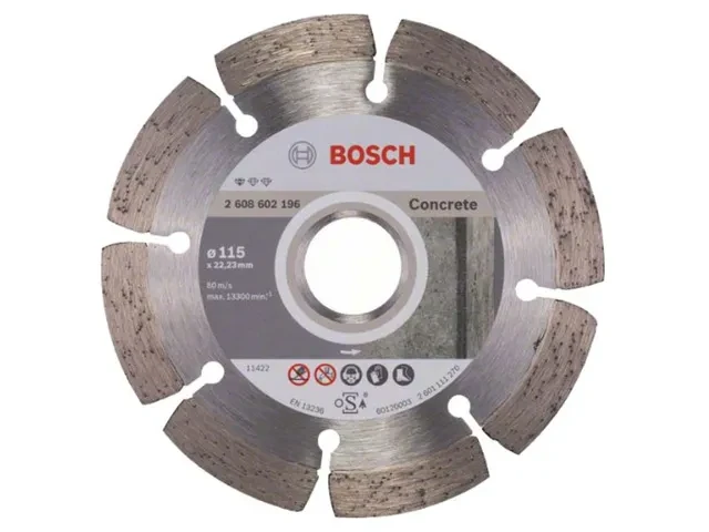 Алмазный круг 115х22 мм по бетону сегмент. STANDARD FOR CONCRETE BOSCH (сухая резка) - фото 1 - id-p197521822