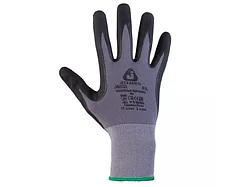 Перчатки с защитой от порезов, р-р 10/XL (полиэфир, микронитрил. покр.), серый/черный (перчатки стекольщика,