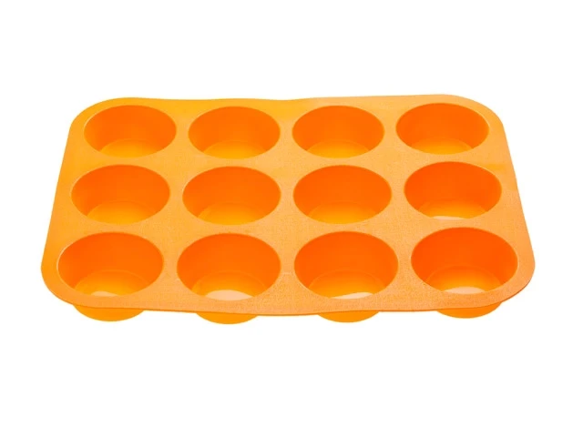 Форма для выпечки, силиконовая, прямоугольная на 12 кексов, 33 х 25 х 3 см, оранж., PERFECTO LINEA - фото 1 - id-p197481792