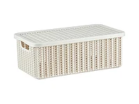 Ящик для хранения с крышкой ВЯЗАНИЕ 125x195x350мм (белый) IDEA