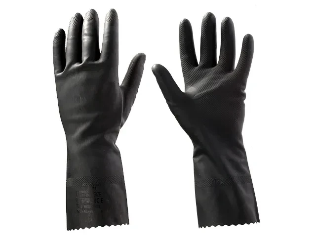 Перчатки К80 Щ50 латексн. защитные промышлен., р-р 8/M, черные, JetaSafety (Защитные промышл. перчатки из - фото 1 - id-p201554045