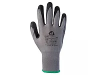 Перчатки с защитой от порезов, р-р 8/M (полиэфир, рельеф. латекс. покр.), серый/черный (перчатки стекольщика,