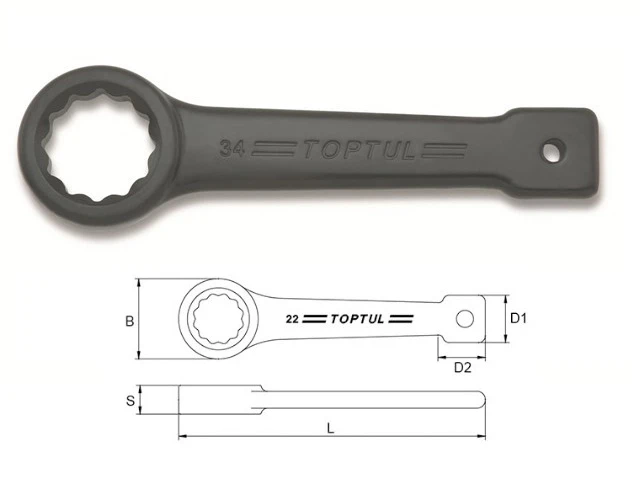 Ключ ударно-силовой накидной упорный 70мм TOPTUL - фото 1 - id-p197451980