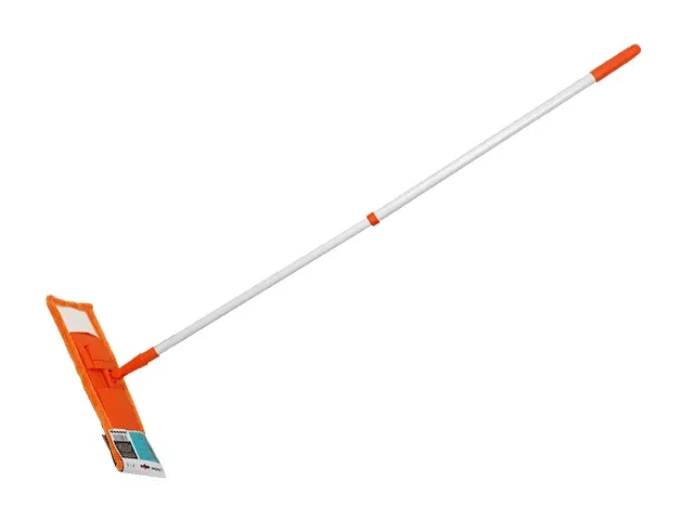 Швабра для пола с насадкой из микрофибры, оранжевая, PERFECTO LINEA (Телескопическая рукоятка 67-120 см) - фото 1 - id-p199811055