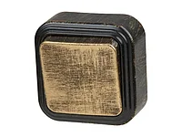 Выключатель 1 клав. (открытый, до 6А) бронз., Стандарт, Юпитер (VA16-131-ЧБ) (ЮПИТЕР)