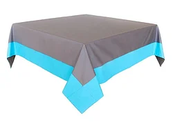Скатерть с кантом Assol, 140х180 см, серый/бирюза, BEROSSI (Состав ткани: 35% хлопок, 65% полиэстер)