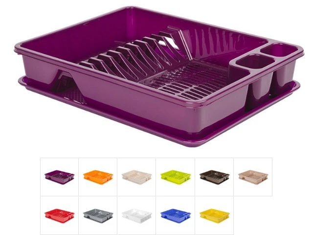 Сушилка для посуды с поддоном 33х43 см, DRINA (цвета в ассортименте) - фото 1 - id-p197477434