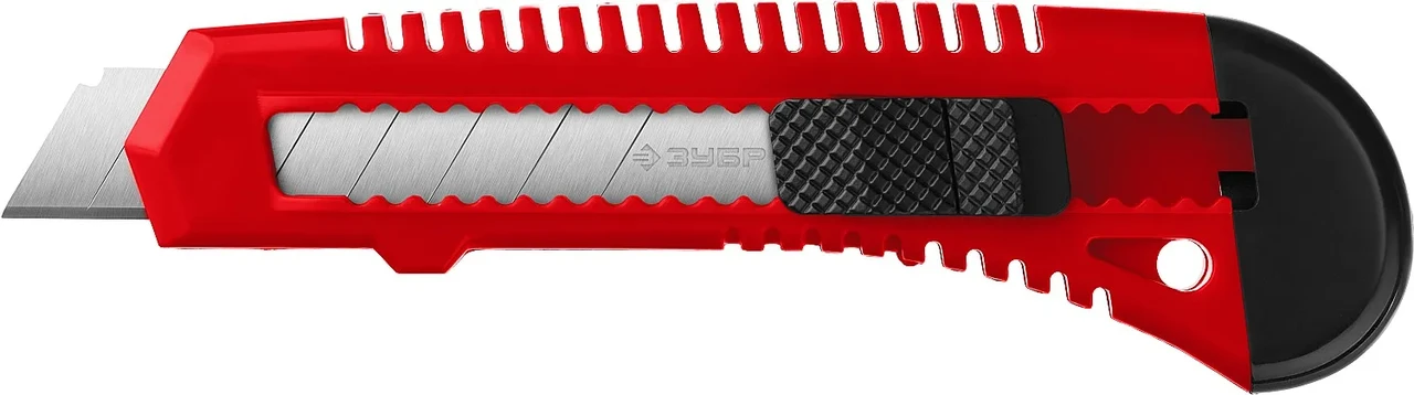 Нож из АБС пластика со сдвижным фиксатором АБС-18, сегмент. лезвия 18 мм, ЗУБР - фото 1 - id-p205297380