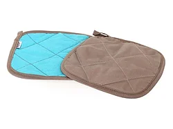 Прихватка Assol, 20х20 см, серый/бирюзовый, BEROSSI (Состав ткани: 35% хлопок, 65% полиэстер)