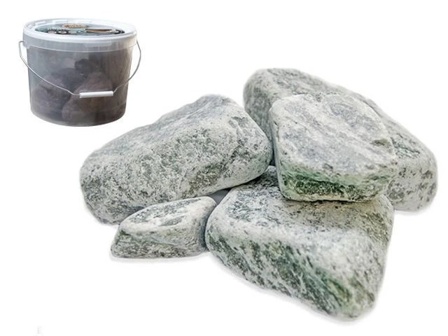 Камень для бани Серпентинит, обвалованный, ведро по 10 кг, ARIZONE - фото 1 - id-p197478564