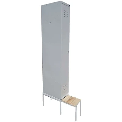 Шкаф для раздевалок ПРАКТИК LS-01 с выдвижной скамейкой Сосна