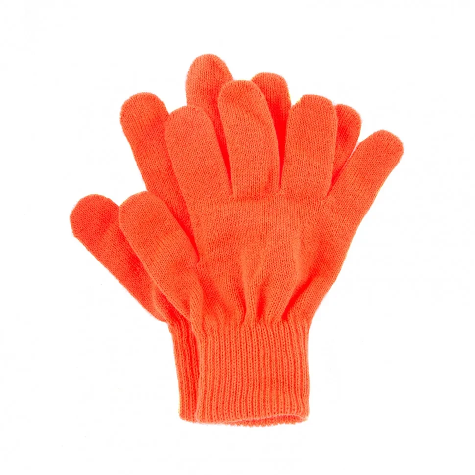Перчатки трикотажные, акрил, оранжевый, двойная манжета Россия Сибртех - фото 1 - id-p197463228