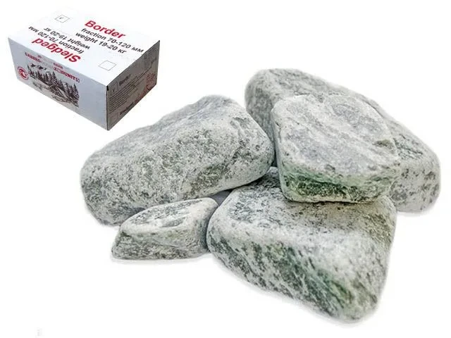 Камень для бани Серпентинит, обвалованный, коробка по 10 кг, ARIZONE - фото 1 - id-p197478671