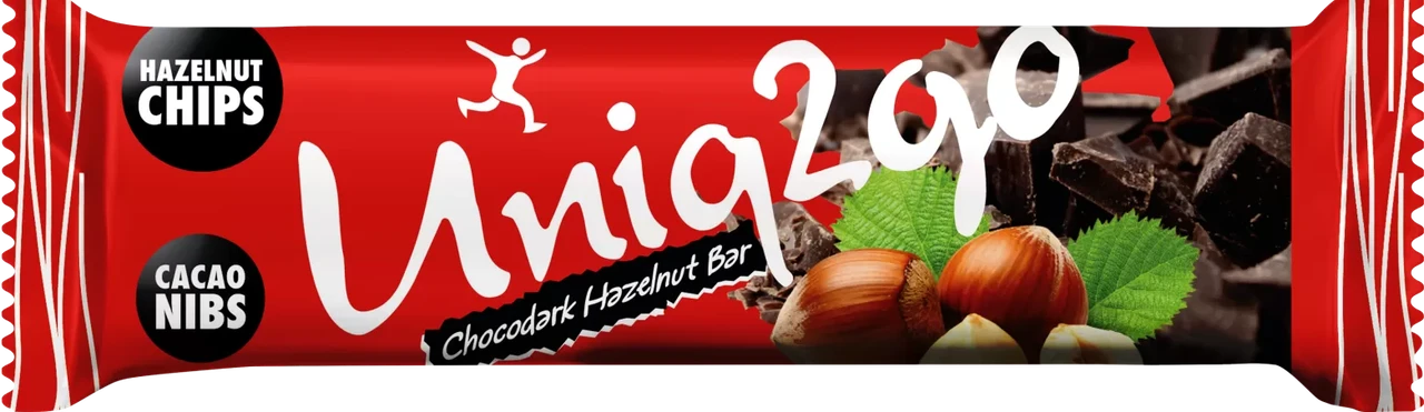 Батончик Uniq2go Chocodark bar, 38 г, темный шоколад с орехом и какао-крупкой - фото 1 - id-p222636833