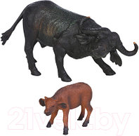 Набор фигурок коллекционных Masai Mara Мир диких животных. Семья буйволов / MM211-115