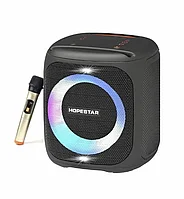 Портативная Bluetooth колонка Бумбокс Hopestar Party 100 с беспроводным микрофоном для караоке