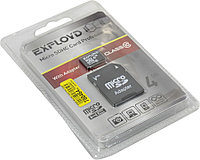 Карта памяти EXPLOYD EX004GCSDHC10-AD microSDHC 4Gb Class10 + microSD-- SDAdapter