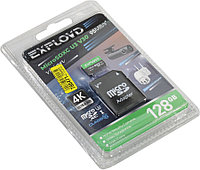 Карта памяти EXPLOYD EX128GCSDXC10-U3-V30-AD microSDXC 128Gb V30 UHS-I U3 Class10 + microSD-- SD Adapter