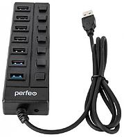 PERFEO (PF C3228) USB-HUB 7 Port, (PF-H036 Black) чёрный
