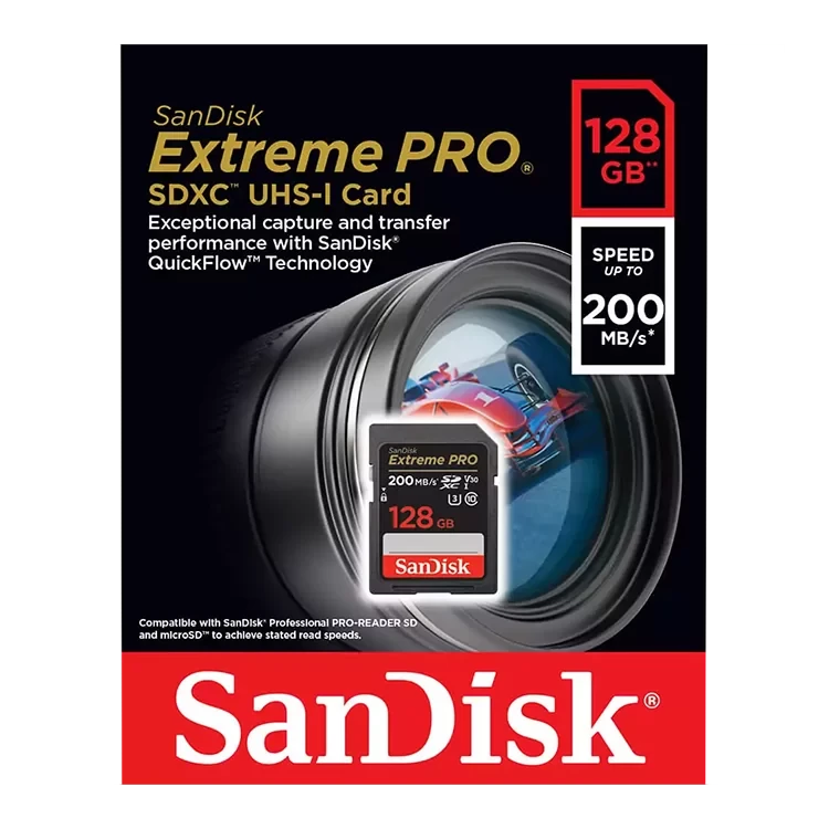 Карта памяти SanDisk Extreme Pro 128Gb SDXC UHS-I U3 V30 - фото 3 - id-p226761564