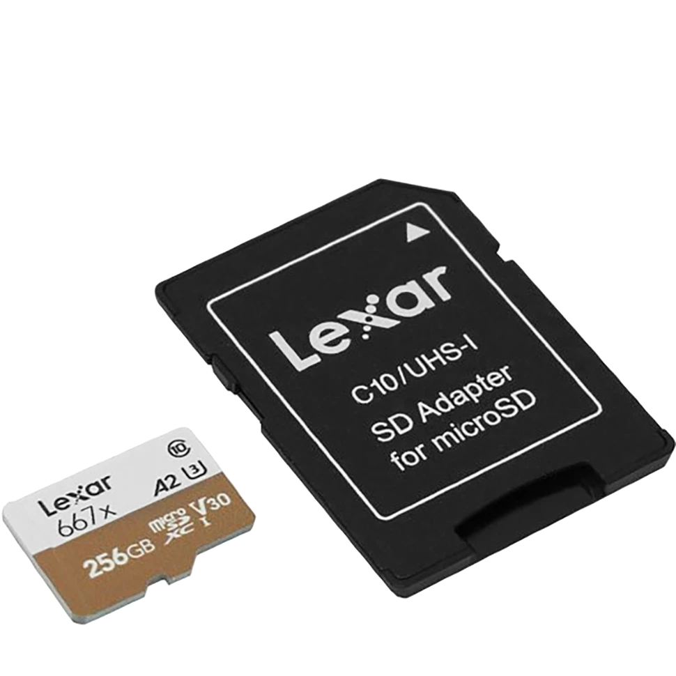 Карта памяти Lexar microSDXC 256Gb A2 V30 UHS-I U3 + SD Adapter - фото 2 - id-p226761532