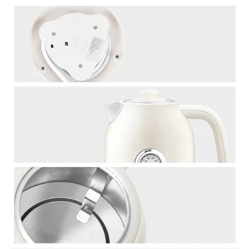 Чайник Qcooker Retro Electric Kettle 1.7L Белый - фото 5 - id-p226742305
