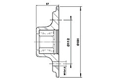 СТУПИЦА AL-KO 375 КГ, 112Х5, С ДВУХРЯДНЫМ ШАРИКОПОДШИПНИКОМ