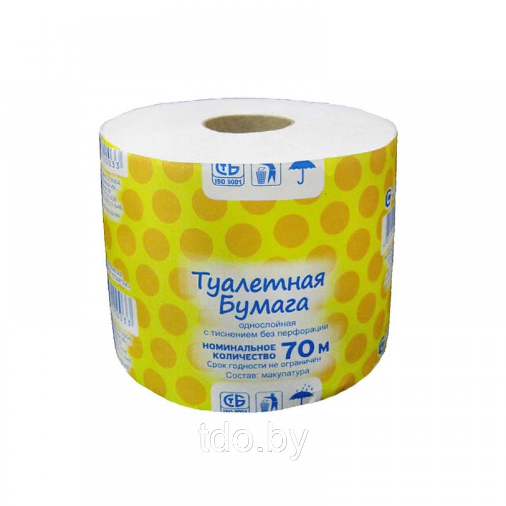 Бумага туалетная "Yanka", 70м, на втулке, РБ (продаётся кратно 40рул)