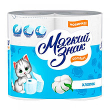 Бумага туалетная двухслойная "Мягкий знак Comfort", 4рул, 17м