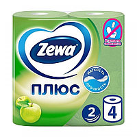 Бумага туалетная двухслойная Zewa Плюс зелёная, яблоко, 4рул, 23м