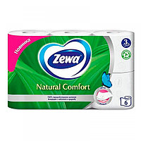 Бумага туалетная трёхслойная Zewa Natural Comfort белая, 6рул, 14м