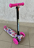 Детский самокат 21st Scooter Maxi  ,скутер макси, цвет фиолетовый граффити