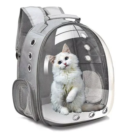 Рюкзак переноска  Pet Carrier Backpack для домашних животных (Серый), фото 2