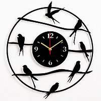 Часы настенные из металла "Птички", плавный ход, 40 х 40 см