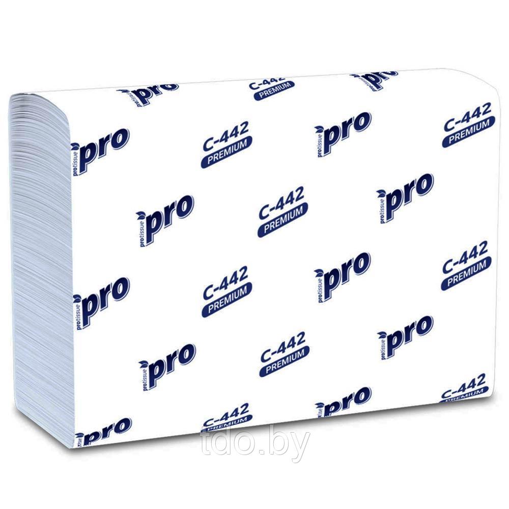 Полотенца бумажные двухслойные Z-сложения PROtissue Premium, 24*22,5см, плотн.1сл. 16г/м2, 200л