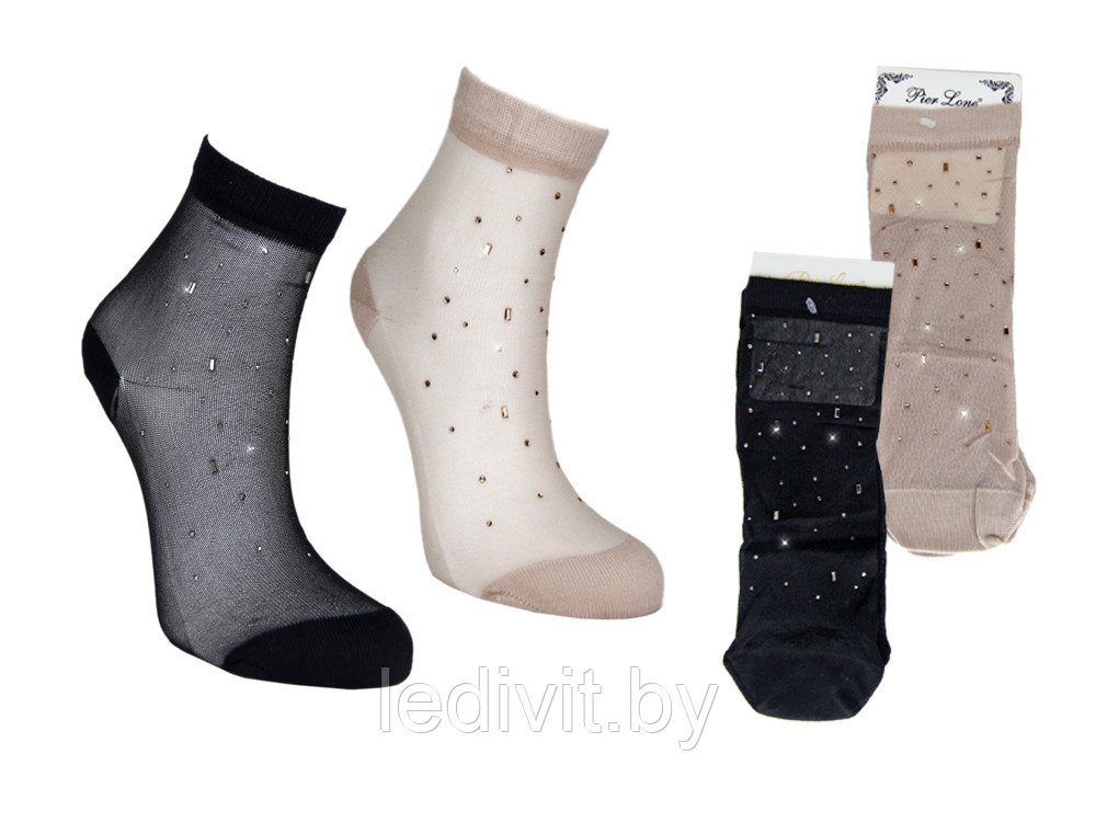Женские капроновые носки со стразами - фото 1 - id-p209273582
