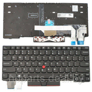 Клавиатура для ноутбука Lenovo ThinkPad X280, X390, чёрная, с подсветкой, с рамкой, RU - фото 1 - id-p114707282