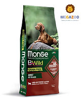 Сухой корм для собак Monge Dog BWild GF Adult All Breeds (ягненок, картофель, горох) 12 кг