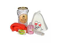 Подарочный набор ""Для нее"", 5 предметов, ""Банные штучки"" (шапка, мочалка, мыло, соль для ванны,