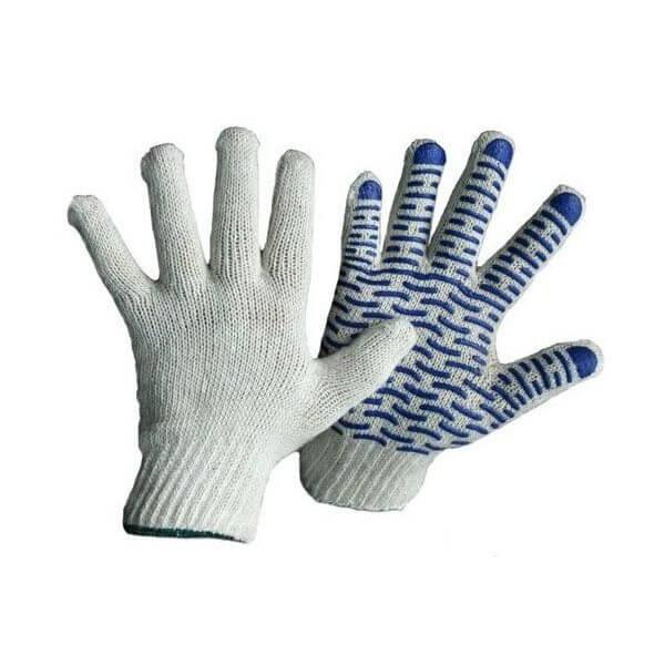 Перчатки х/б 10 кл 5- нитка с ПВХ 116 текс "волна"