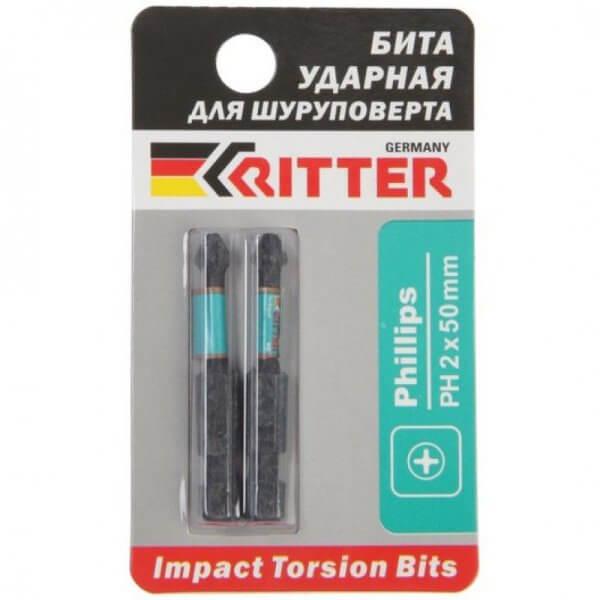 Бита Ritter Impact PH 2x50 мм Torsion намагниченная (сталь S2) (2 шт. в блистерной упаковке) (500/50