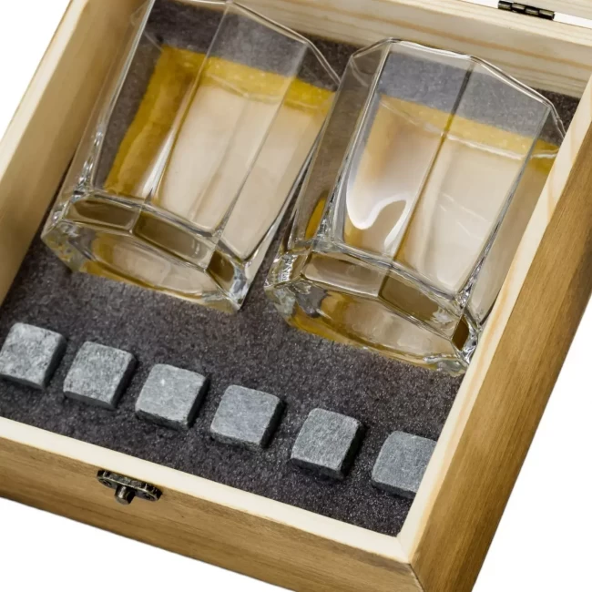 Подарочный набор для виски в деревянной шкатулке с камнями AmiroTrend ABW-101 - фото 7 - id-p203151259