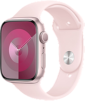 Apple Watch Series 9 45 мм (алюминиевый корпус, розовый/розовый спортивный силиконовый) MR9H3