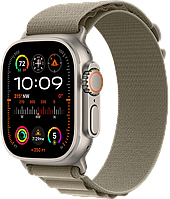 Apple Watch Ultra 2 LTE 49 мм (титановый корпус, титановый/оливковый, текстильный ремешок) MREY3