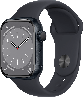 Apple Watch Series 8 41мм, алюминий цвета «тёмная ночь», ремешок цвета «тёмная ночь», MNP53