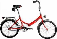 Складной велосипед для взрослого подростка девочки FORWARD KAMA 20 дюймов красный подростковый с багажником