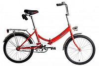 Подростковый складной велосипед для девочки подростка 10 лет FORWARD KAMA 20 дюймов красный складник с фонарем
